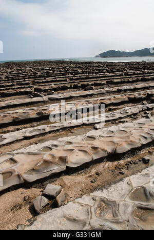 Felsformationen im Aoshima (Japan) Stockfoto