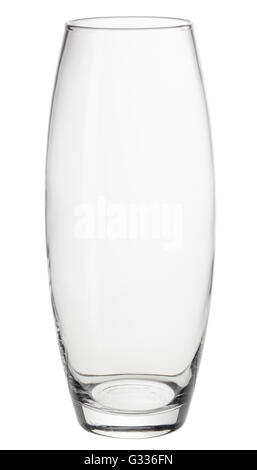 Leeres Glasvase isoliert auf weißem Hintergrund mit Beschneidungspfad. Stockfoto
