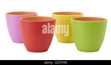 Blumentöpfe, isoliert auf weiss. Clipping-Pfad enthalten Stockfoto