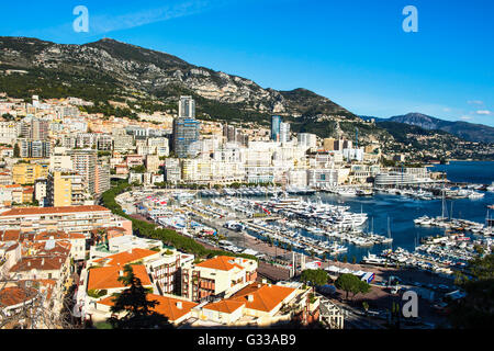 Monte Carlo und dem Yachthafen, Fürstentum Monaco Stockfoto