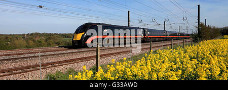 180 Zephyr Klasse Züge Grand Central Betriebsgesellschaft, High Speed Diesel Train, East Coast Main Line Railway, Peterborough Stockfoto