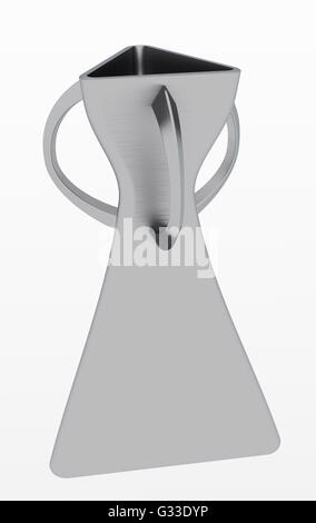 Leere Stahl Vase isoliert auf weißem Hintergrund. Enthalten Sie Clipping-Pfad. Ansicht von vorne. 3D illustration Stockfoto