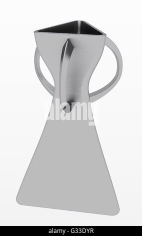 Leere Stahl Vase isoliert auf weißem Hintergrund. Enthalten Sie Clipping-Pfad. Ansicht von vorne. 3D illustration Stockfoto