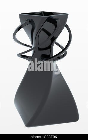 Leeres Glasvase isoliert auf weißem Hintergrund. Enthalten Sie Clipping-Pfad. Ansicht von vorne. 3D illustration Stockfoto