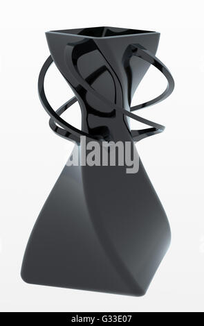 Leeres Glasvase isoliert auf weißem Hintergrund. Enthalten Sie Clipping-Pfad. Ansicht von vorne. 3D illustration Stockfoto