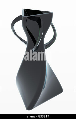 Leeres Glasvase isoliert auf weißem Hintergrund. Enthalten Sie Clipping-Pfad. Ansicht von vorne. 3D illustration Stockfoto