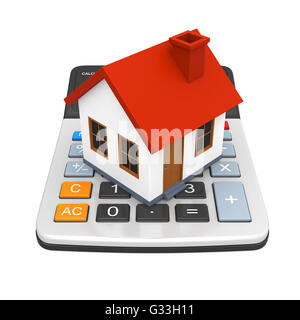 Rechner und Haus-Symbol Stockfoto