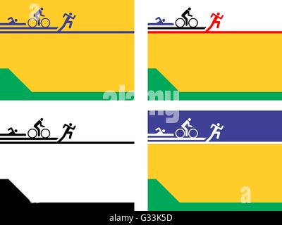 Anpassbare s Abbildung Poster Flyer Präsentationen Hintergrund Vorlagen für Sportspiele und triathlon Stock Vektor
