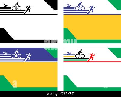 Anpassbare s Abbildung Poster Flyer Präsentationen Hintergrund Vorlagen für Sportspiele und triathlon Stock Vektor