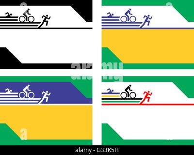 Anpassbare s Abbildung Poster Flyer Präsentationen Hintergrund Vorlagen für Sportspiele und triathlon Stock Vektor