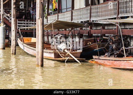 Thailändischen traditionellen Longtail Boot große Dieselmotor details Stockfoto