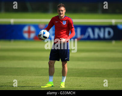 Englands Jamie Vardy während einer Trainingseinheit im Stade de Bourgognes, Chantilly. Stockfoto