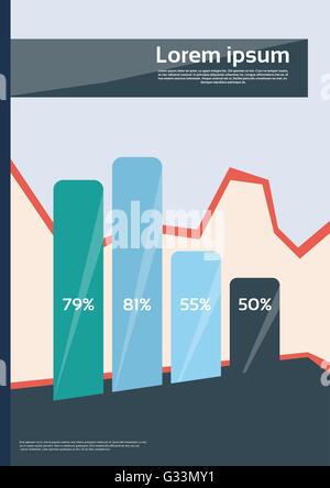 Balkendiagramm Diagramm mit Prozentsatz finanzielle Graph Stock Vektor