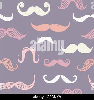 Nahtlose Schnurrbart Muster Stock Vektor