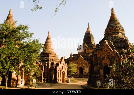 Landschaftlich über Bagan in Myanmar. Bagan ist eine alte Stadt mit Tausenden von historischen buddhistischen Tempeln und Stupas. Stockfoto