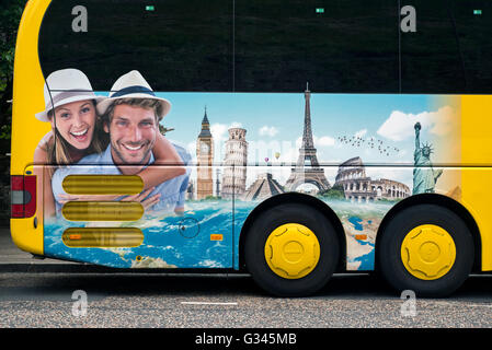 Detail aus einem Reisebus in Edinburgh, Schottland, Großbritannien. Stockfoto