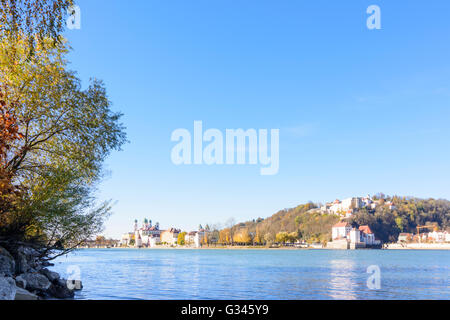 Altstadt am Fluss Inn, Deutschland, Bayern, Bayern, Niederbayern, Niederbayern, Passau Stockfoto