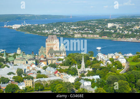 Frontenac Schloss in Quebec Stockfoto