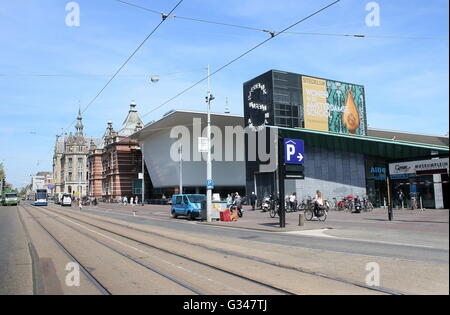 Stedelijk Museum Amsterdam, Museum für moderne & zeitgenössische Kunst und Design, neue Anlage Van Baerlestraat. und Museumplein Stockfoto