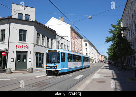 Thorvald Meyers Gate, Grünerløkka, Vorort in der Hauptstadt Oslo, Norwegen Stockfoto