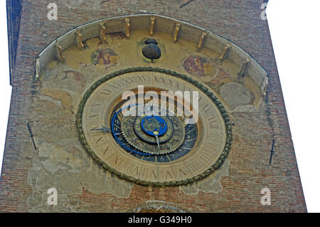 Uhr, Torre Orologio, Uhrturm, Lombardei, Italien Mantova (Manyua) Stockfoto