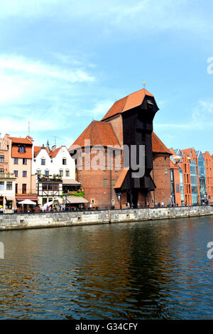 Gdansk Waterfront, Motlava Fluss, Polen Stockfoto