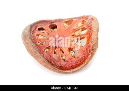 Aegle Marmelos isoliert Bael Frucht Onwhite background Stockfoto