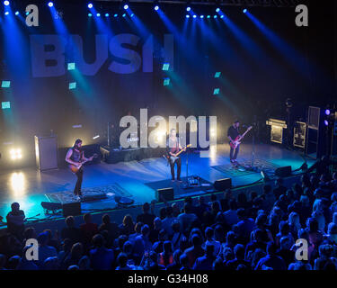 Madison, Wisconsin, USA. 4. Juni 2016. CHRIS TRAYNOR, ROBIN GOODRIDGE, GAVIN ROSSDALE und COREY BRITZ (L-R) von Bush durchführen live im Orpheum Theatre in Madison, Wisconsin © Daniel DeSlover/ZUMA Draht/Alamy Live News Stockfoto