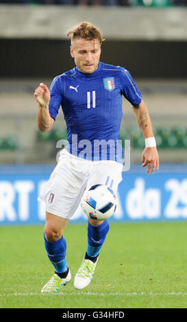 Bentegodi Stadion, Verona, Italien. 6. Juni 2016. Internationale Fußball-freundlich. Italien gegen Finnland. Ciro Immobile in Aktion © Action Plus Sport/Alamy Live News Stockfoto