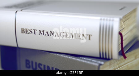 Beste-Management. Buchtitel auf dem Buchrücken. Stockfoto