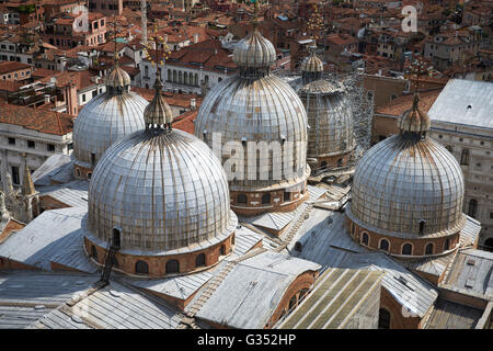 Venedig, Italien, von oben. Blick vom Campanile Saint Markusplatz. Stockfoto