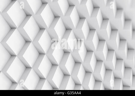 Abstrakte kubischen Hintergrund mit Schärfentiefe-Effekt. 3D illustration Stockfoto