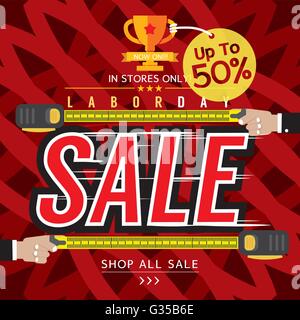 Tag der Arbeit-Verkauf-Banner-Vektor-Illustration Stock Vektor