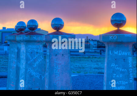 Sonnenuhr am Very Large Array-National Radio Astronomy Observatory, New Mexico, USA. Stockfoto