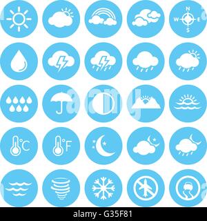 Wetter-Icons, Klima, Wetter, Jahreszeiten Stock Vektor