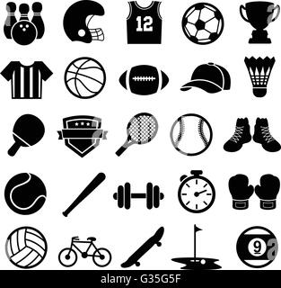 Sport Symbole, Silhouette, Sport und Fitness Stock Vektor