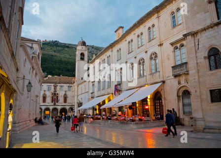 Pred Dvorom Straße, in der Nähe von Luza Square, Grad, der Altstadt, Dubrovnik, Dalmatien, Kroatien Stockfoto