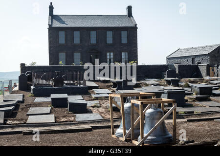 Ein Mock-up von Haworth Pfarrhaus als Filmkulisse für Sallys BBC-Produktion zu gehen unsichtbar Stockfoto