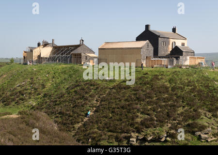 Ein Mock-up von Haworth Pfarrhaus als Filmkulisse für Sallys BBC-Produktion zu gehen unsichtbar Stockfoto