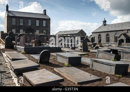 A mock-up von Haworth Pfarrhaus als Filmkulisse für Sallys BBC-Produktion zu gehen unsichtbar Stockfoto