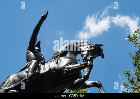 General José de San Martin Skulptur, Central Park, NYC Stockfoto