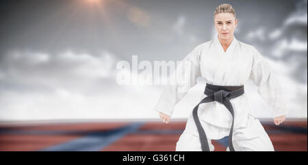 Zusammengesetztes Bild Sportlerin üben judo Stockfoto