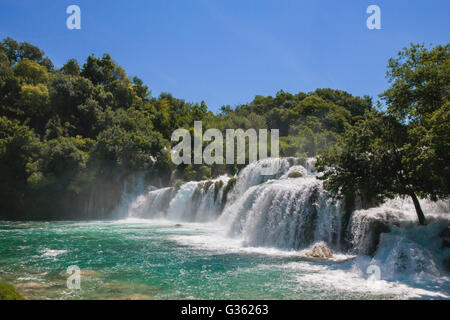 Skradinski Buk: der letzte Wasserfall am Fluss Krka, Nationalpark Krka, Kroatien Stockfoto