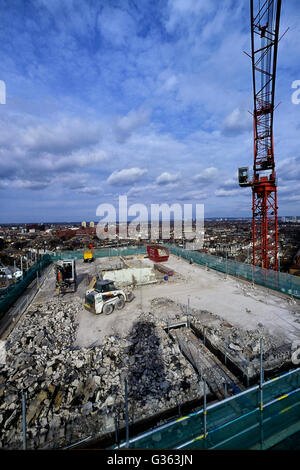 Abriss-Baustelle. London. UK Stockfoto