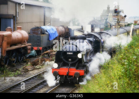 U-Klasse 31806 Dampfzug Mitte Hants Eisenbahn Brunnenkresse Dampfleitung. Hampshire. England. VEREINIGTES KÖNIGREICH. Europa Stockfoto