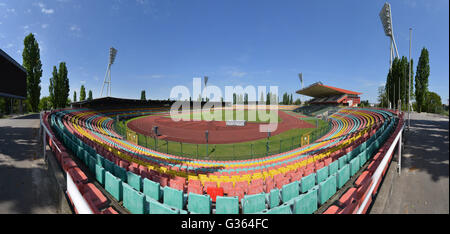 Friedrich-Ludwig-Jahn-Sportpark, Cantianstrasse, Prenzlauer Berg, Berlin, Deutschland Stockfoto