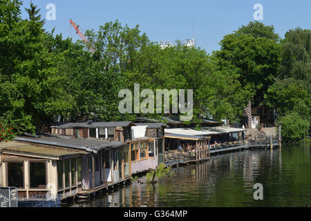 Restaurant, Flutgraben, Kreuzberg, Berlin, Deutschland Stockfoto