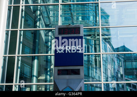 RBS-Logo auf der Royal Bank of Scotland, London. Stockfoto