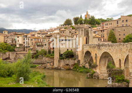 Mittelalterliches Dorf Besalú, Katalonien, Spanien Stockfoto