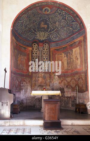 Apsis Fresken, Santa Maria in Cosmedin, Rom, Latium, Italien, Europa
